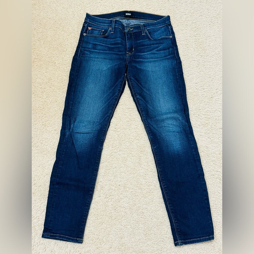 Hudson Jeans Krista Ankle Super Skinny Mid Rise Medium Blue Wash Jeans Sz 29 EUC